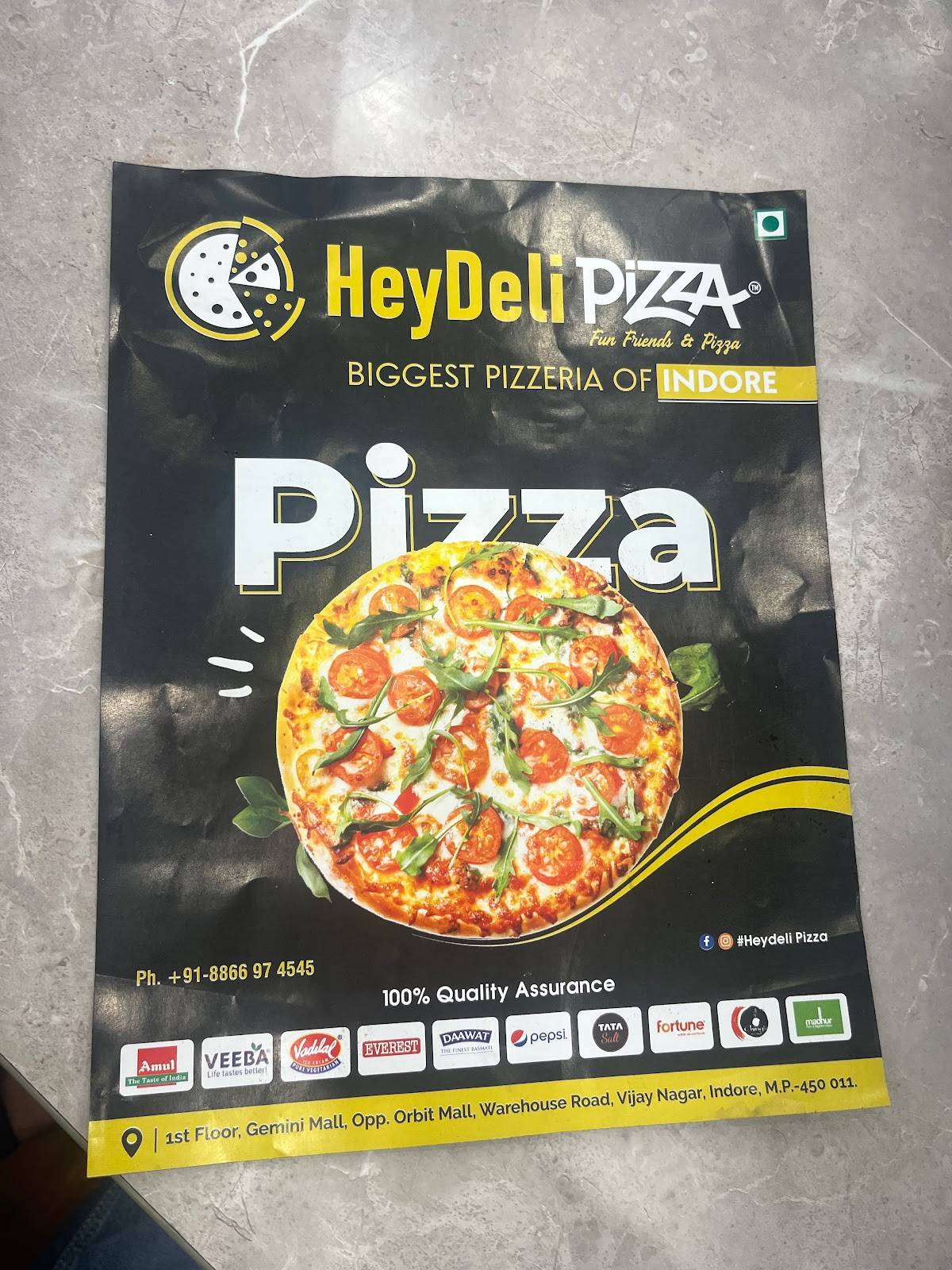 Menu at Heydeli Pizza, Indore