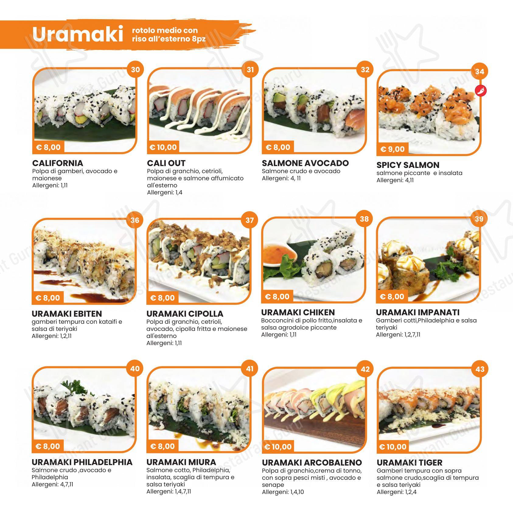 Hikari Sushi in Brescia - Menu