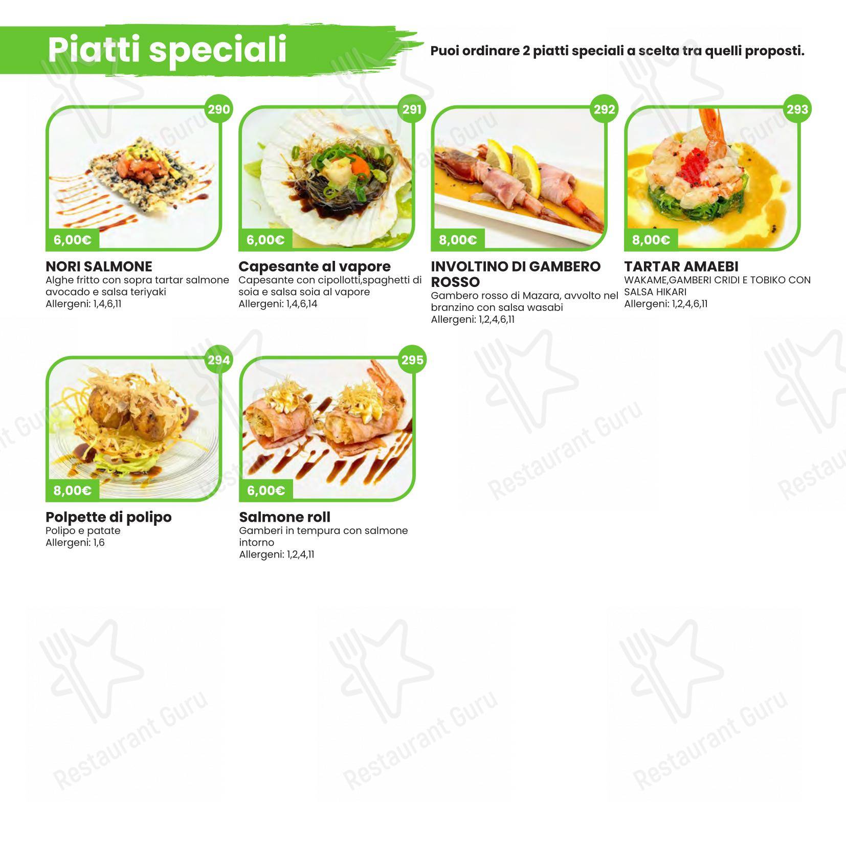 菜单 per Hikari Sushi ristorante