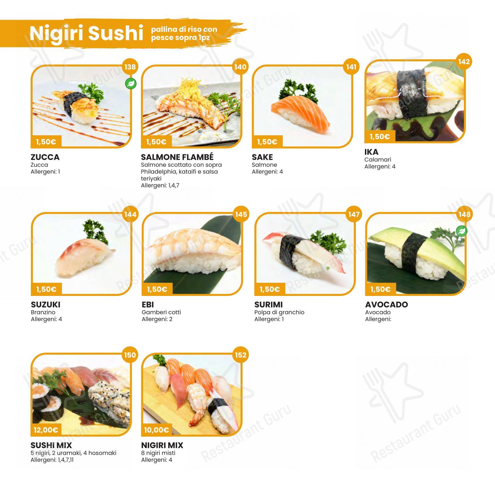 Menu per Hikari Sushi in Brescia