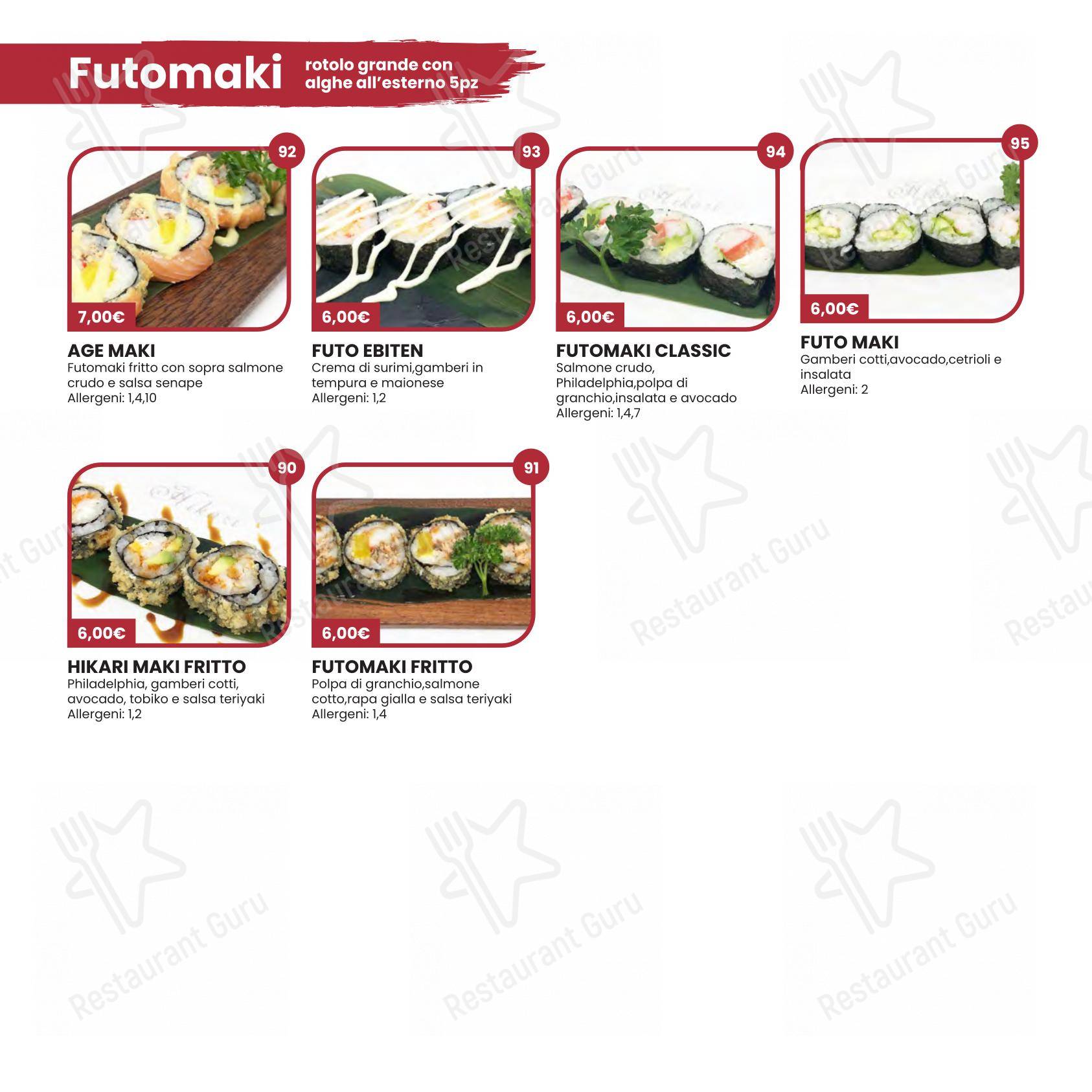 Hikari Sushi in Brescia - Menu