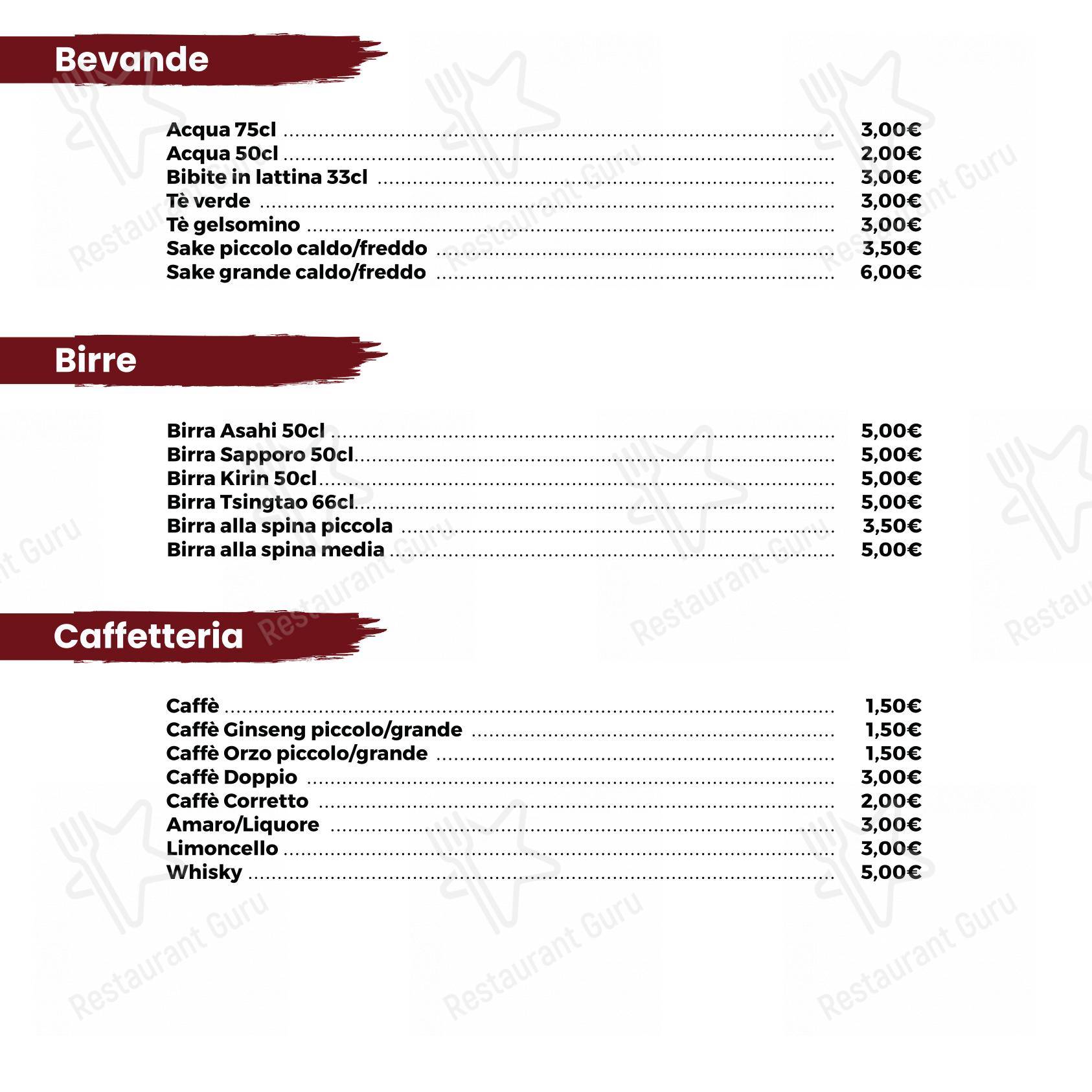 Menu per Hikari Sushi ristorante