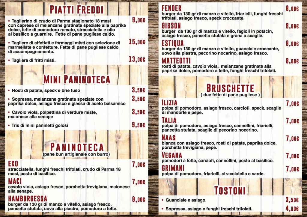 Menu de Hops