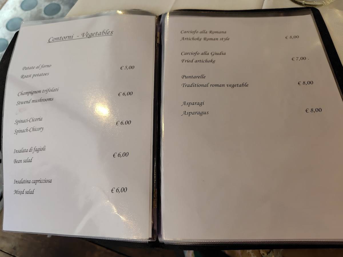 Menu di Hostaria Romana 