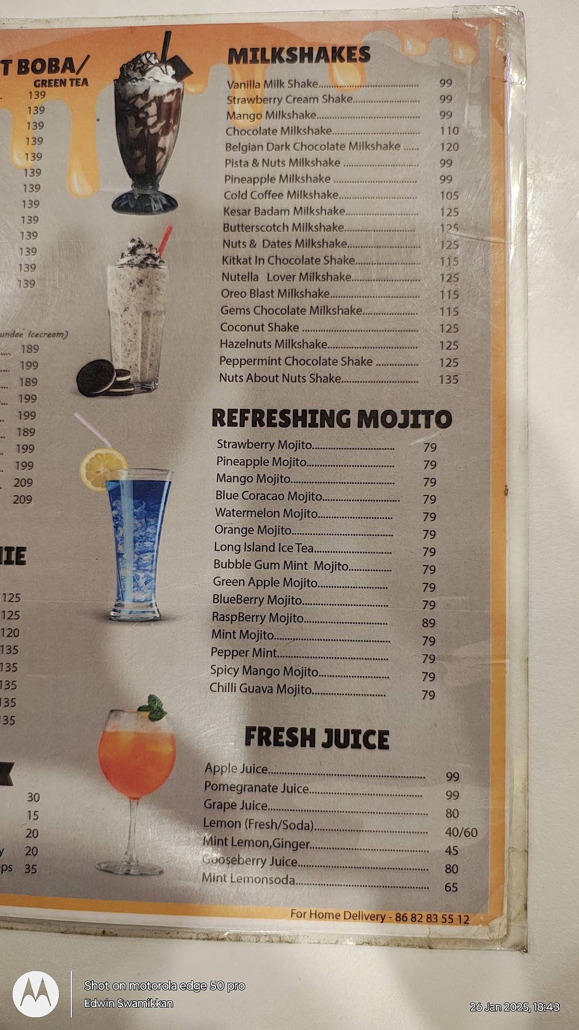 Hot Hamburger Restaurant menu