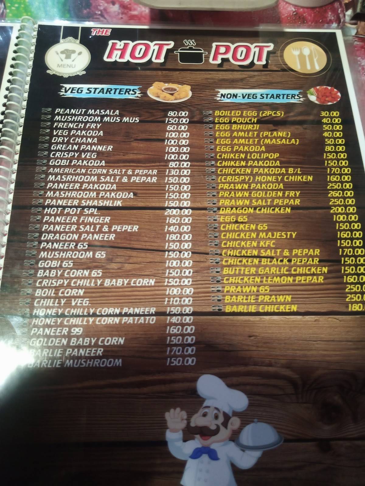 Hot pot menu