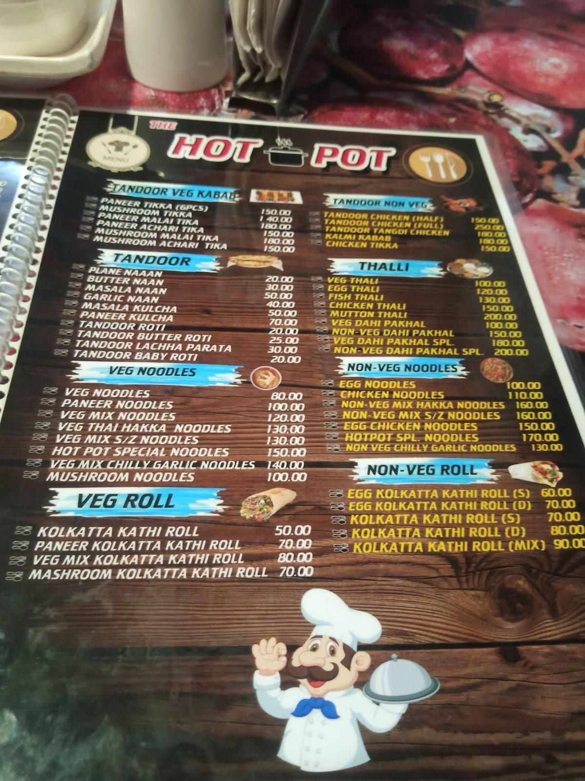 Hot pot menu