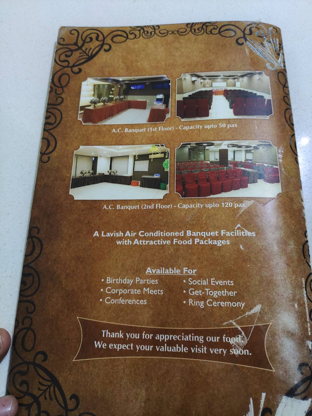 Hotel Kalpana menu
