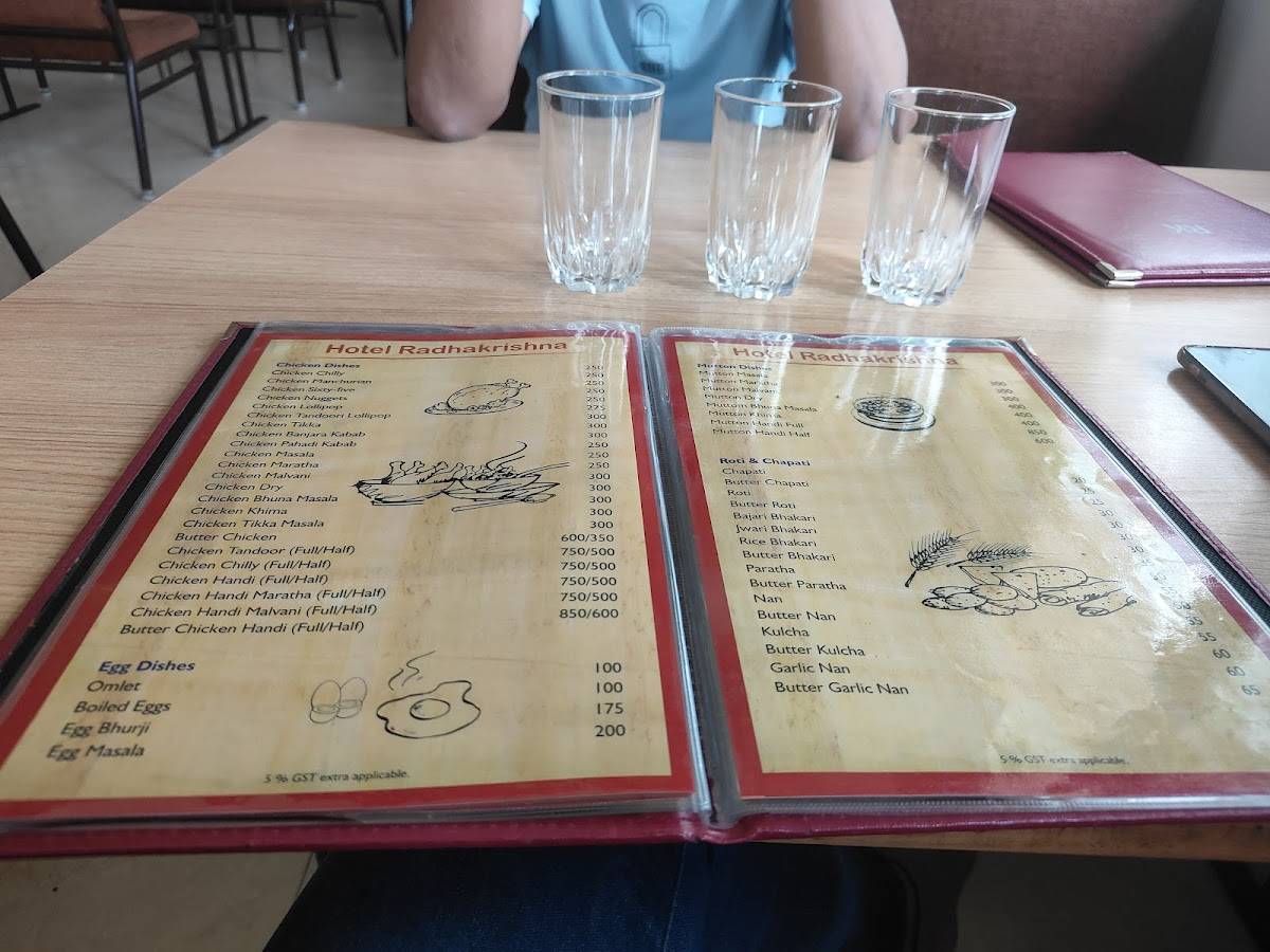 Hotel Radhakrishna menu