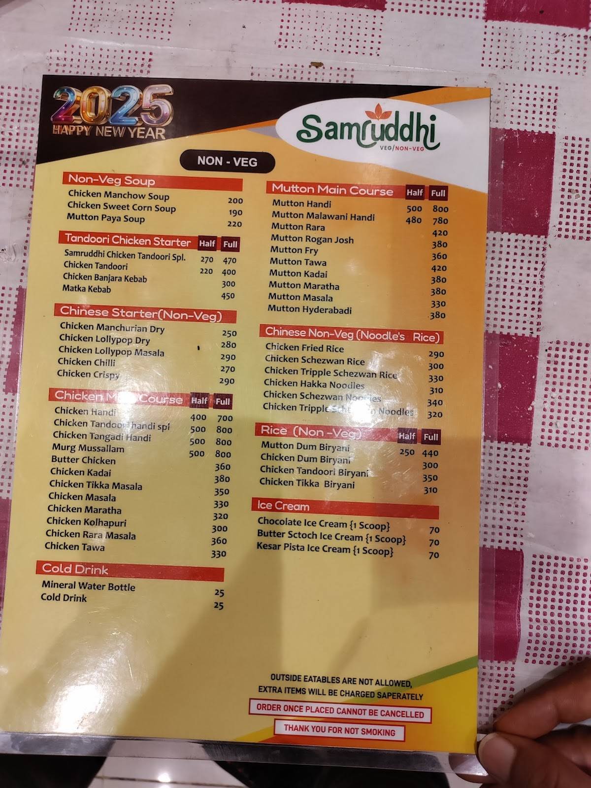 Hotel Samruddhi Pure Veg menu