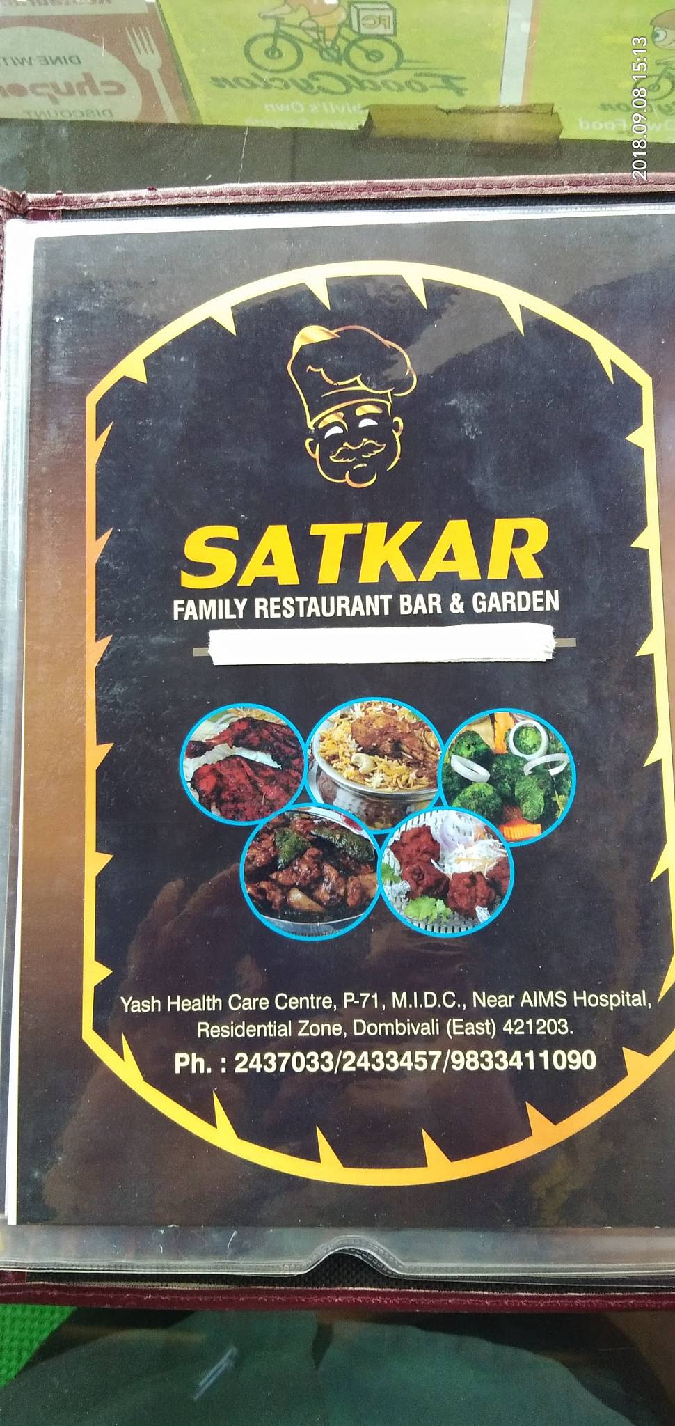 Hotel Satkar menu
