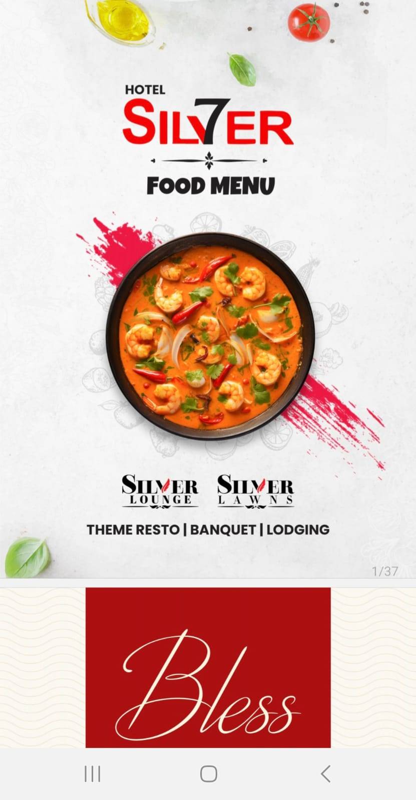 Hotel Silver Seven menu