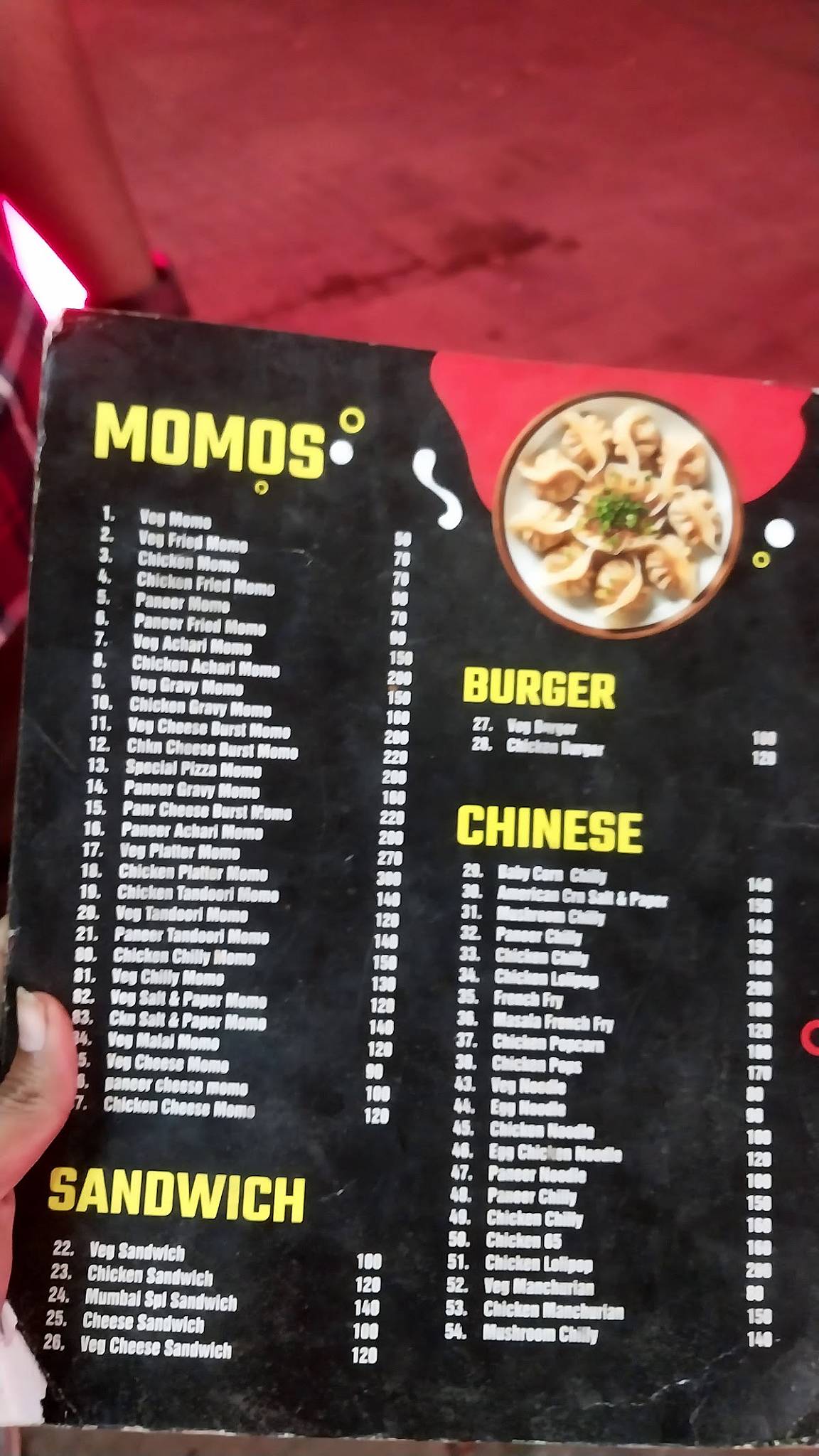 House of Momo menu