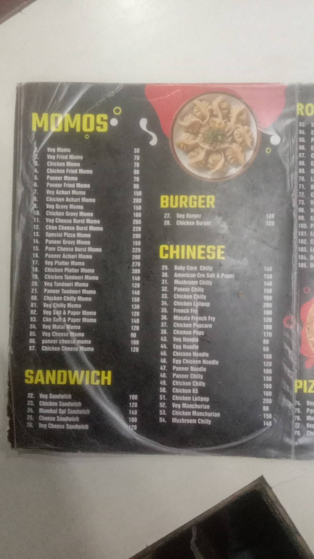 House of Momo menu