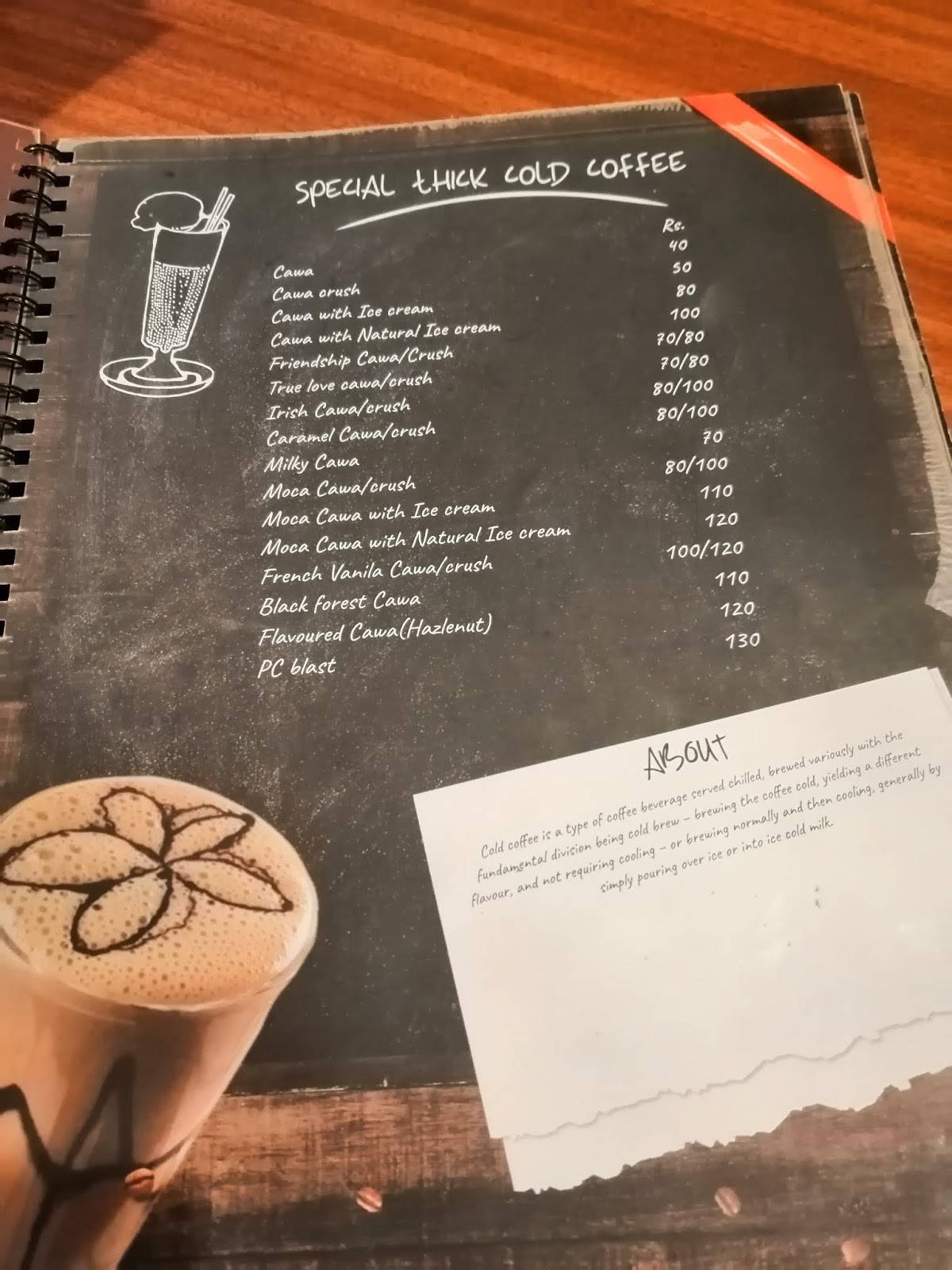 Pokket Cafe menu