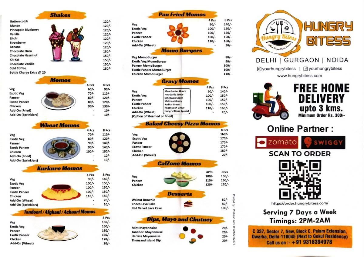 Hungry Bitess (Dwarka) menu