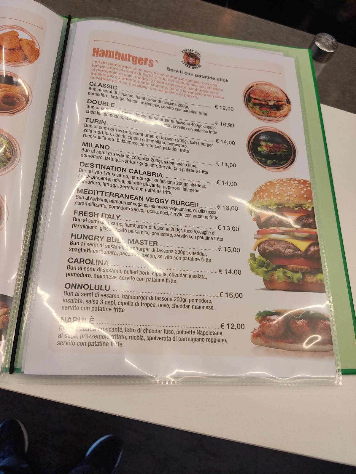Menu di HungryBull 