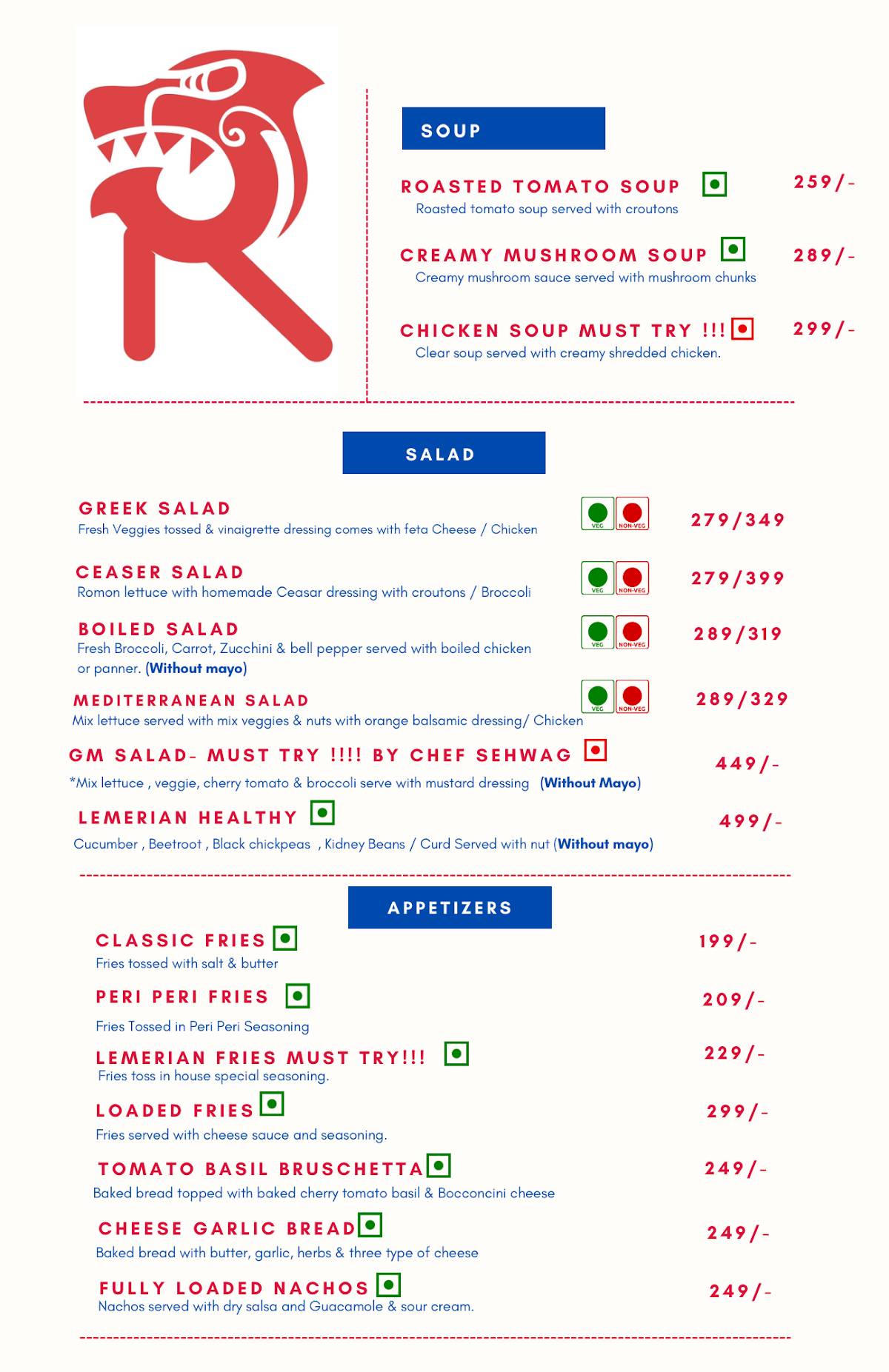 Lemerian Workin Cafe menu
