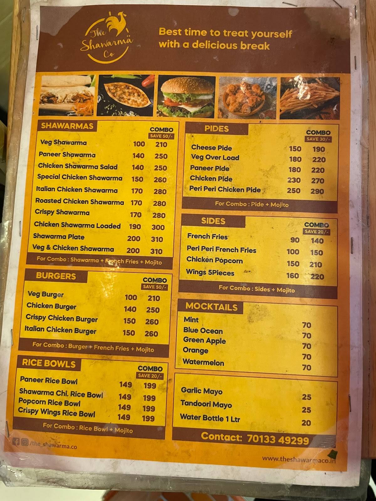 The Shawarma Company menu