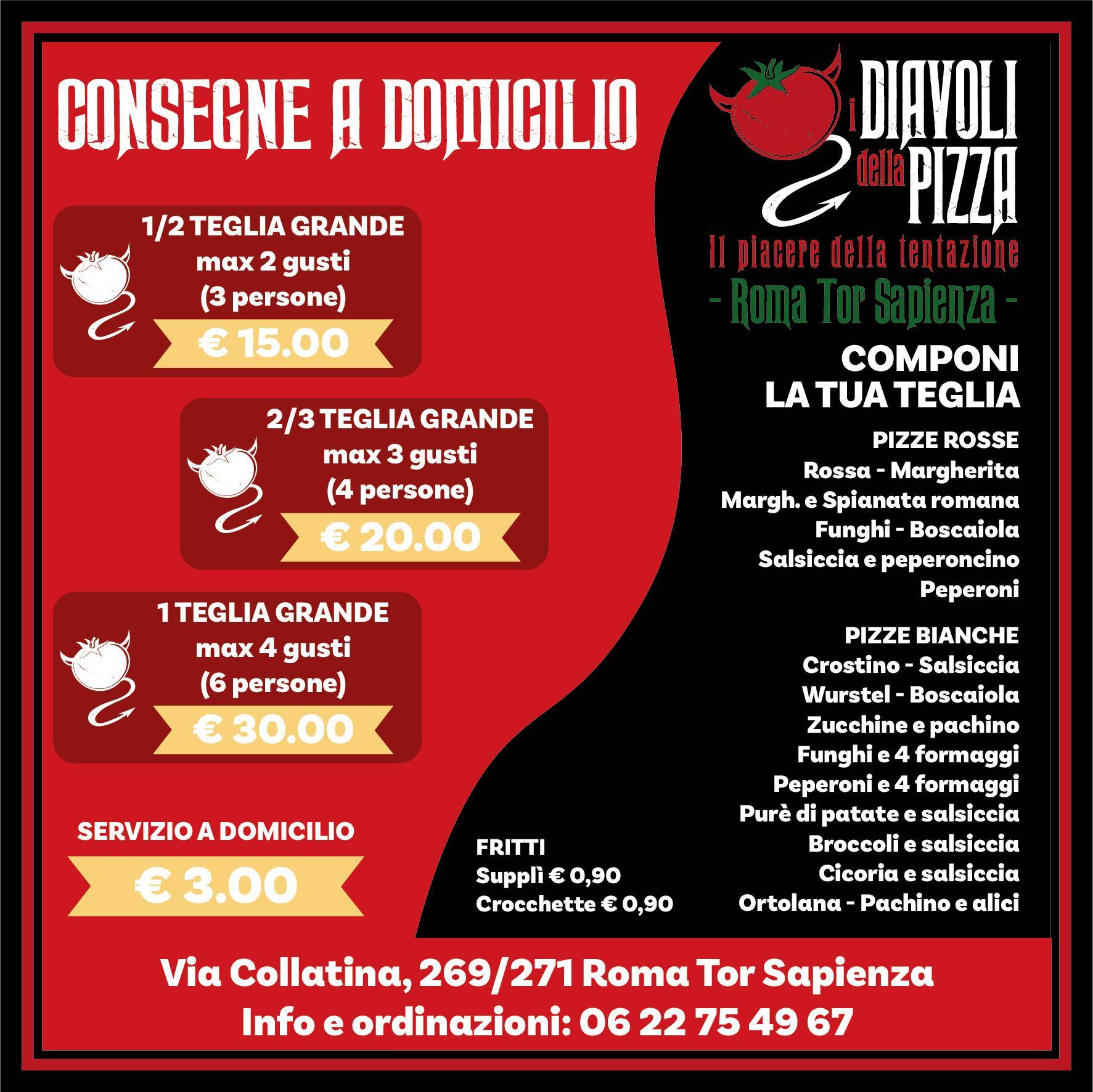 Menu di I Diavoli Della Pizza 