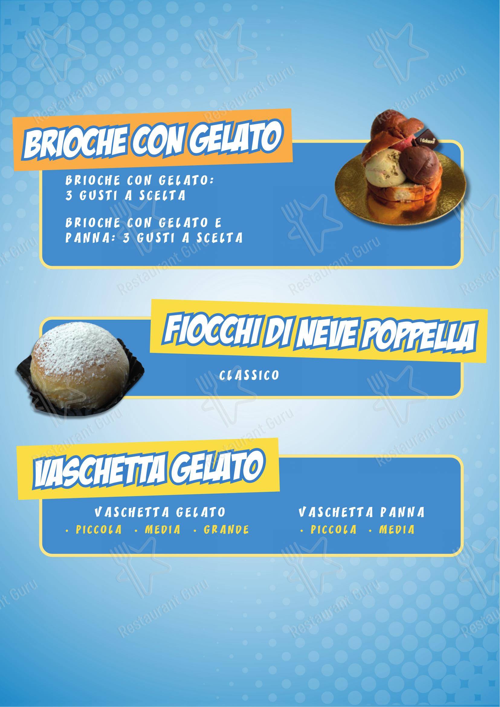 Menu di I Golosoni gelateria Garbatella - Menu