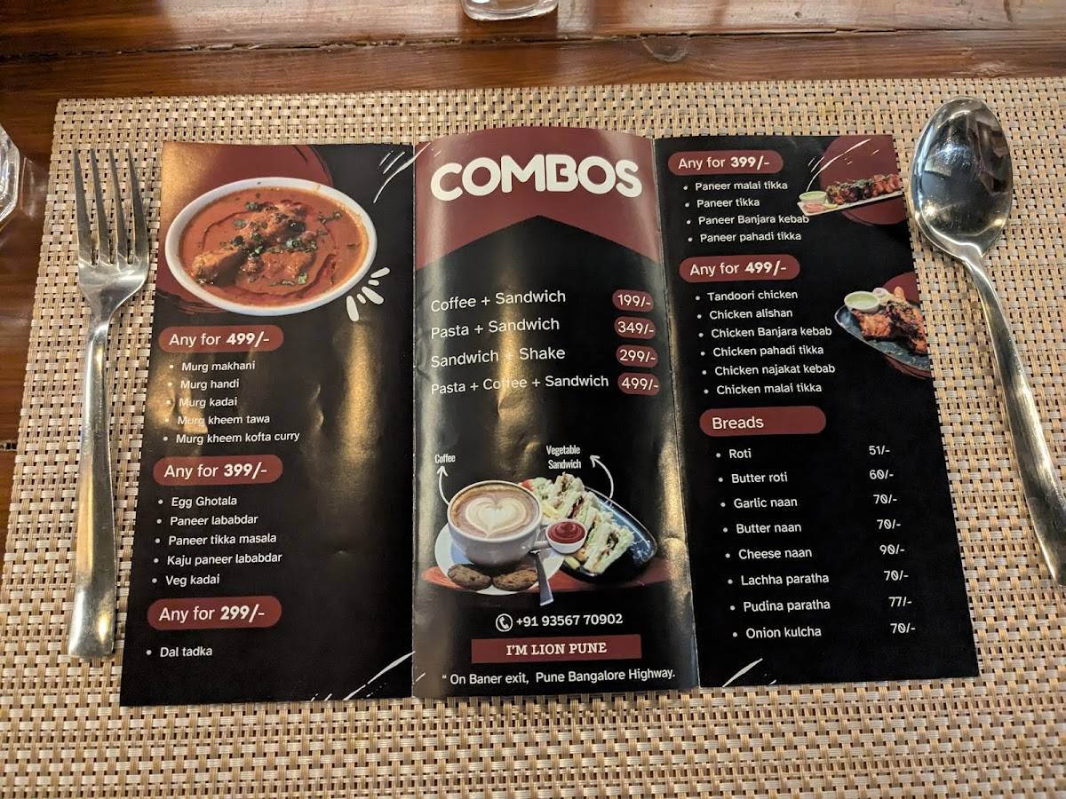 IM LION Fine Dine Restaurant menu