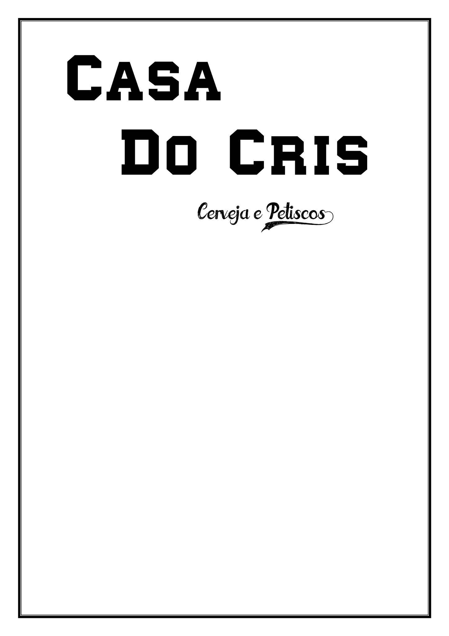 Casa do Cris cardápio