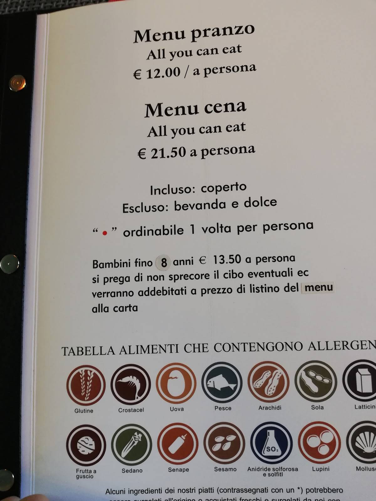 Menu di Ristorante Ibo 