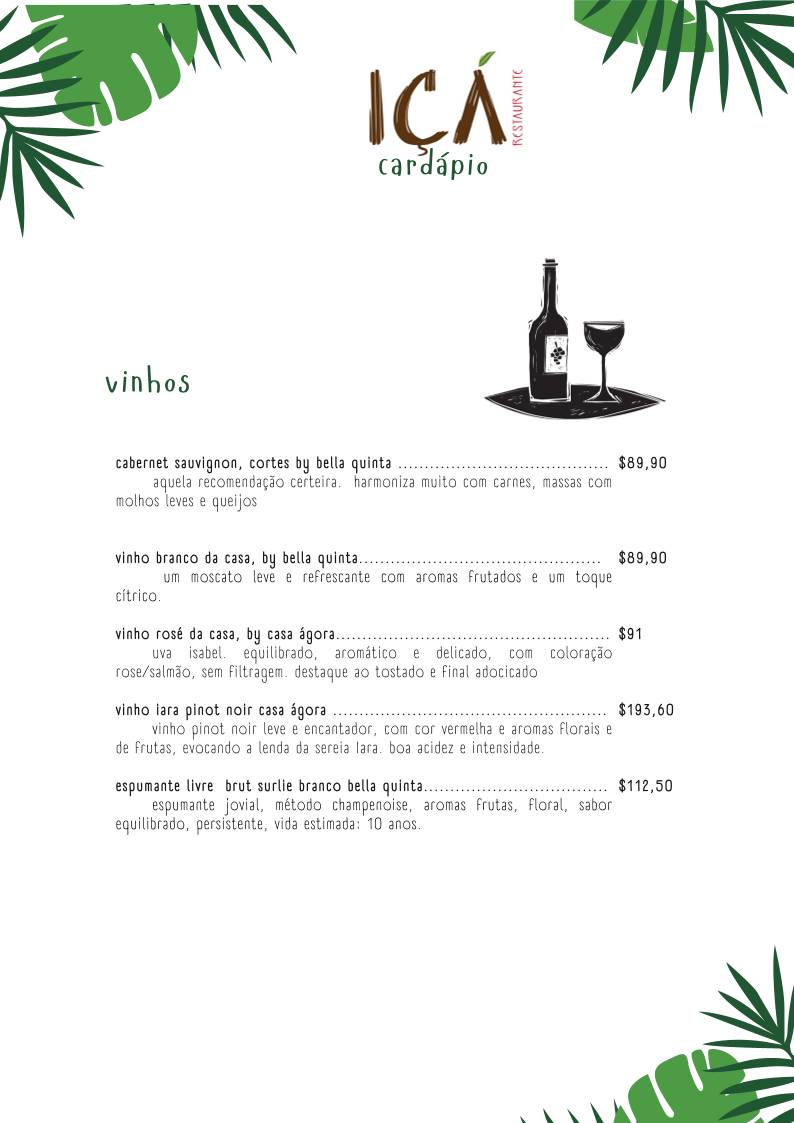 Iça Restaurante cardápio