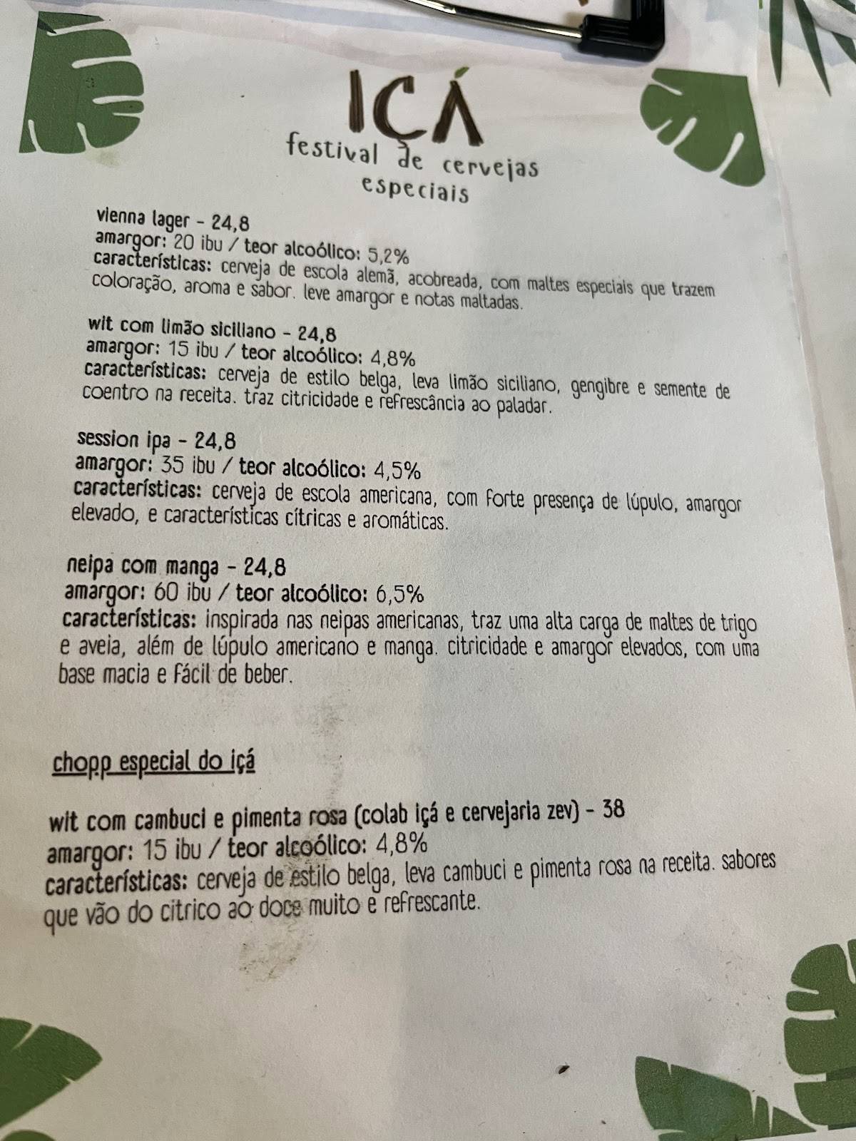 Iça Restaurante cardápio
