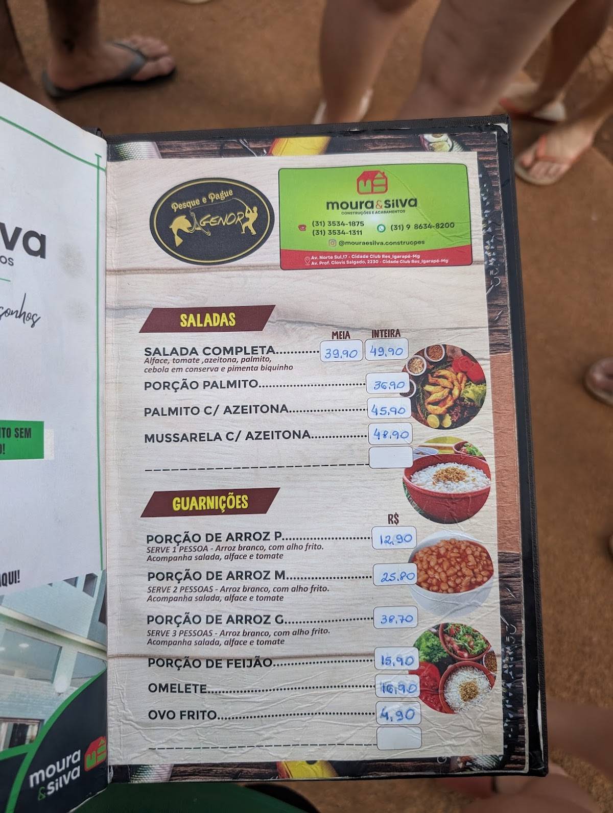 Pesque e Pague Agenor cardápio