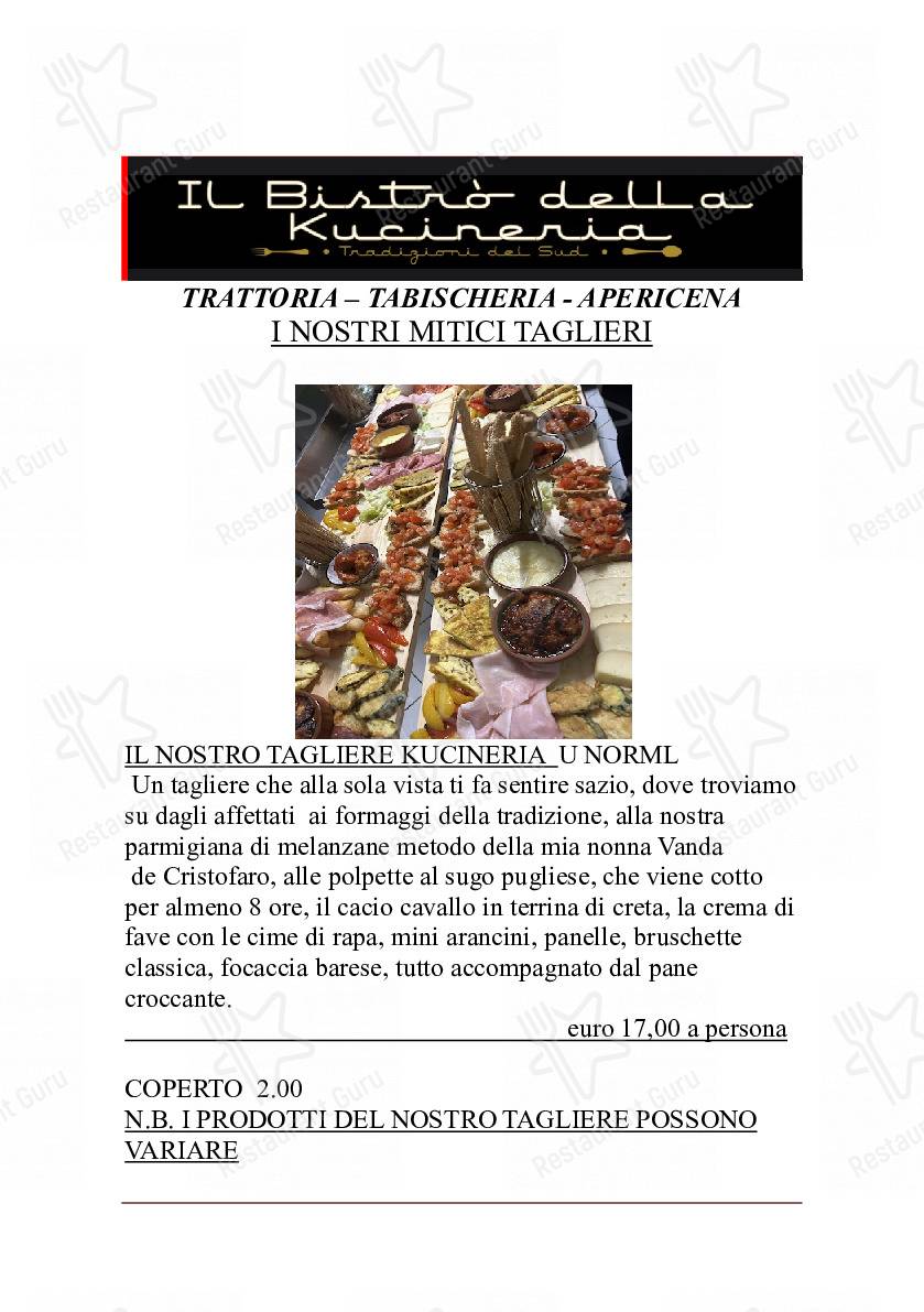 Guarda il menu di Il BISTRO’ DELLA KUCINERIA