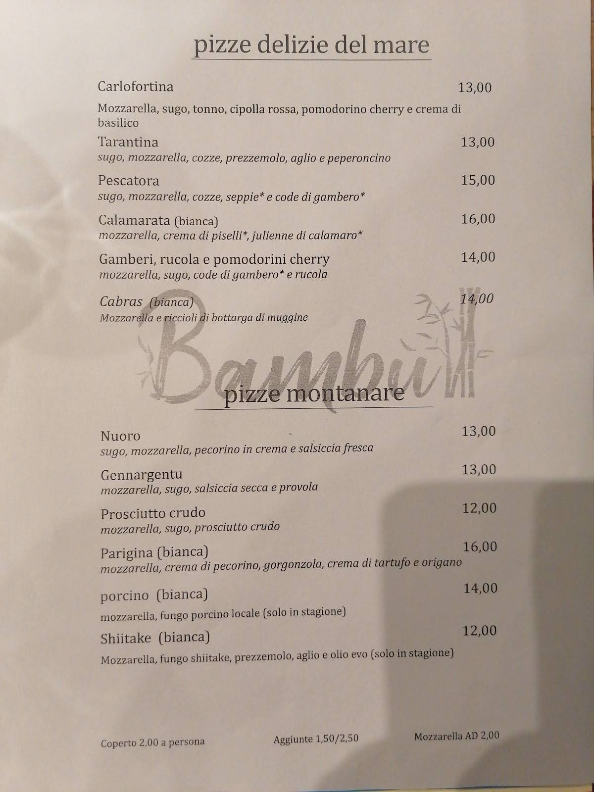 Menu di Il Bambù 