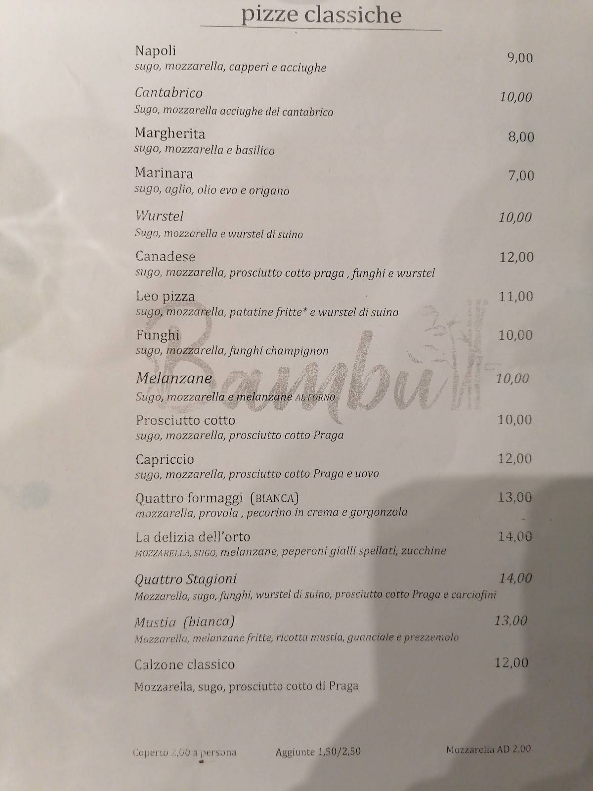 Menu di Il Bambù 