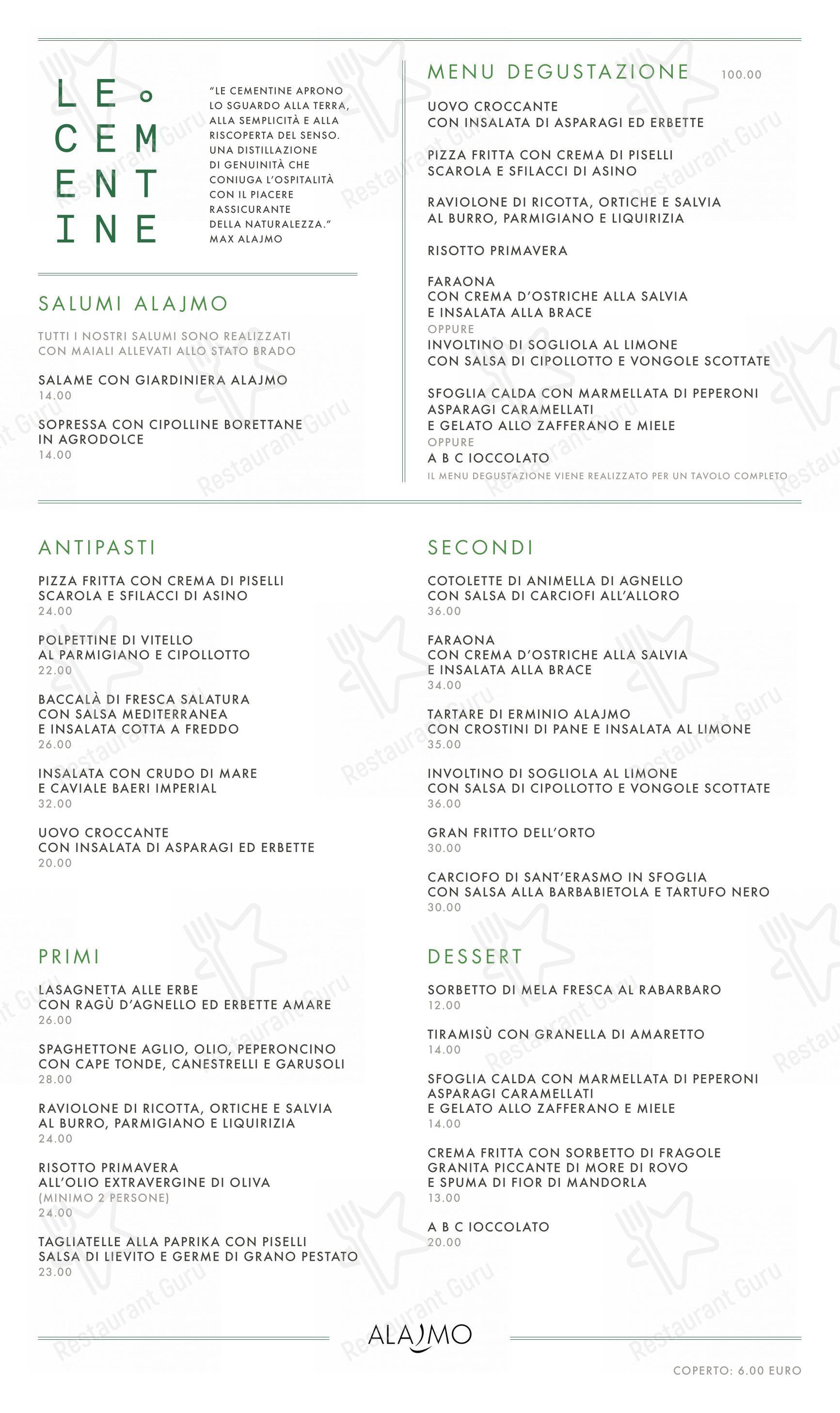 Menu di Il Calandrino - Menu bar