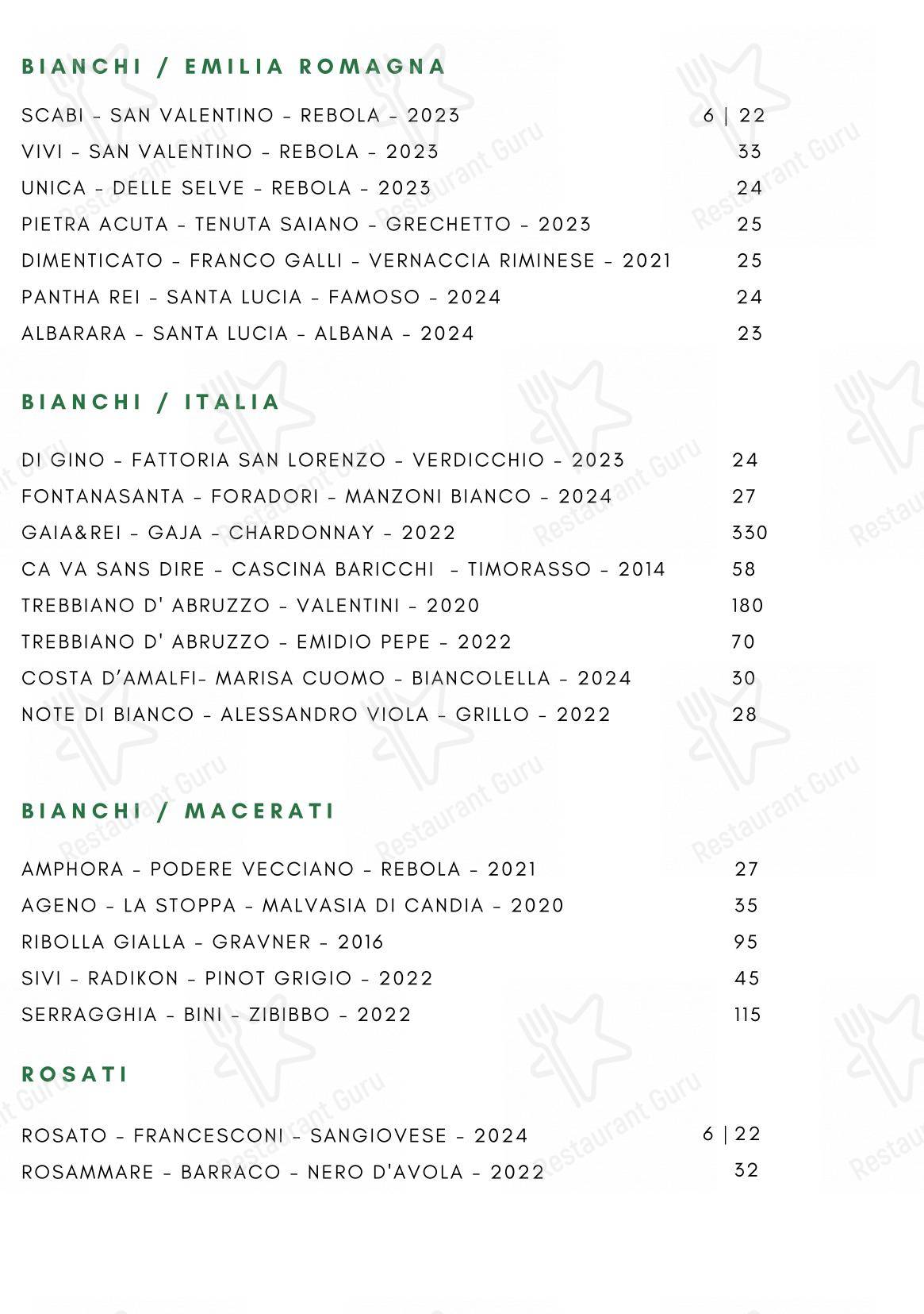 Menu di Il Circolino - 菜单