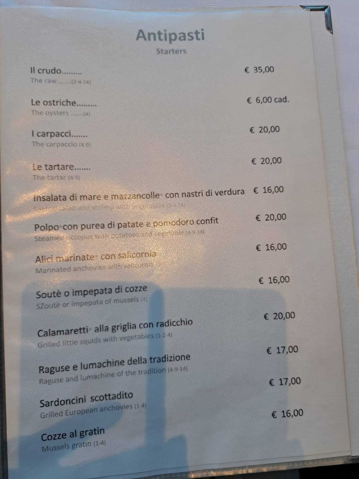 Menu di Il Cucale - Ristorante e Stabilimento Balneare 
