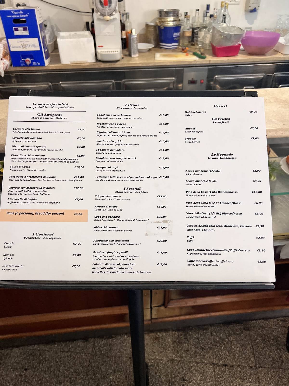 Menu di Il Fantino 