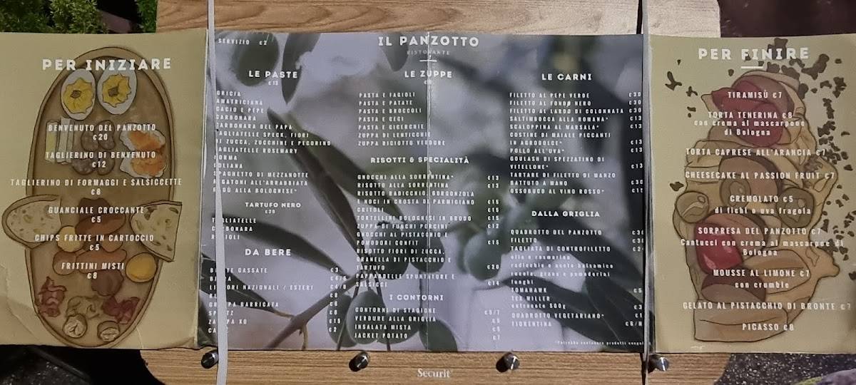 Menu di Il Panzotto 