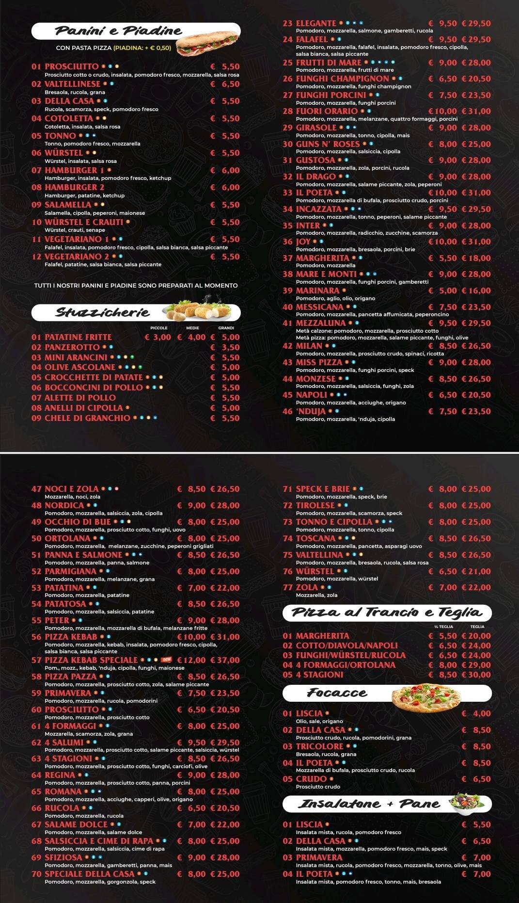 Menu di Il Poeta 