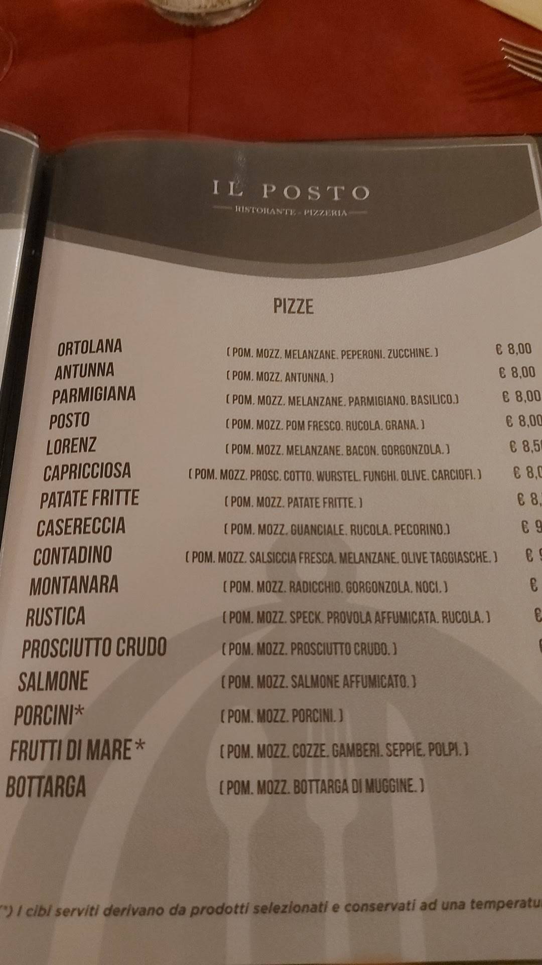 Menu di Il Posto 