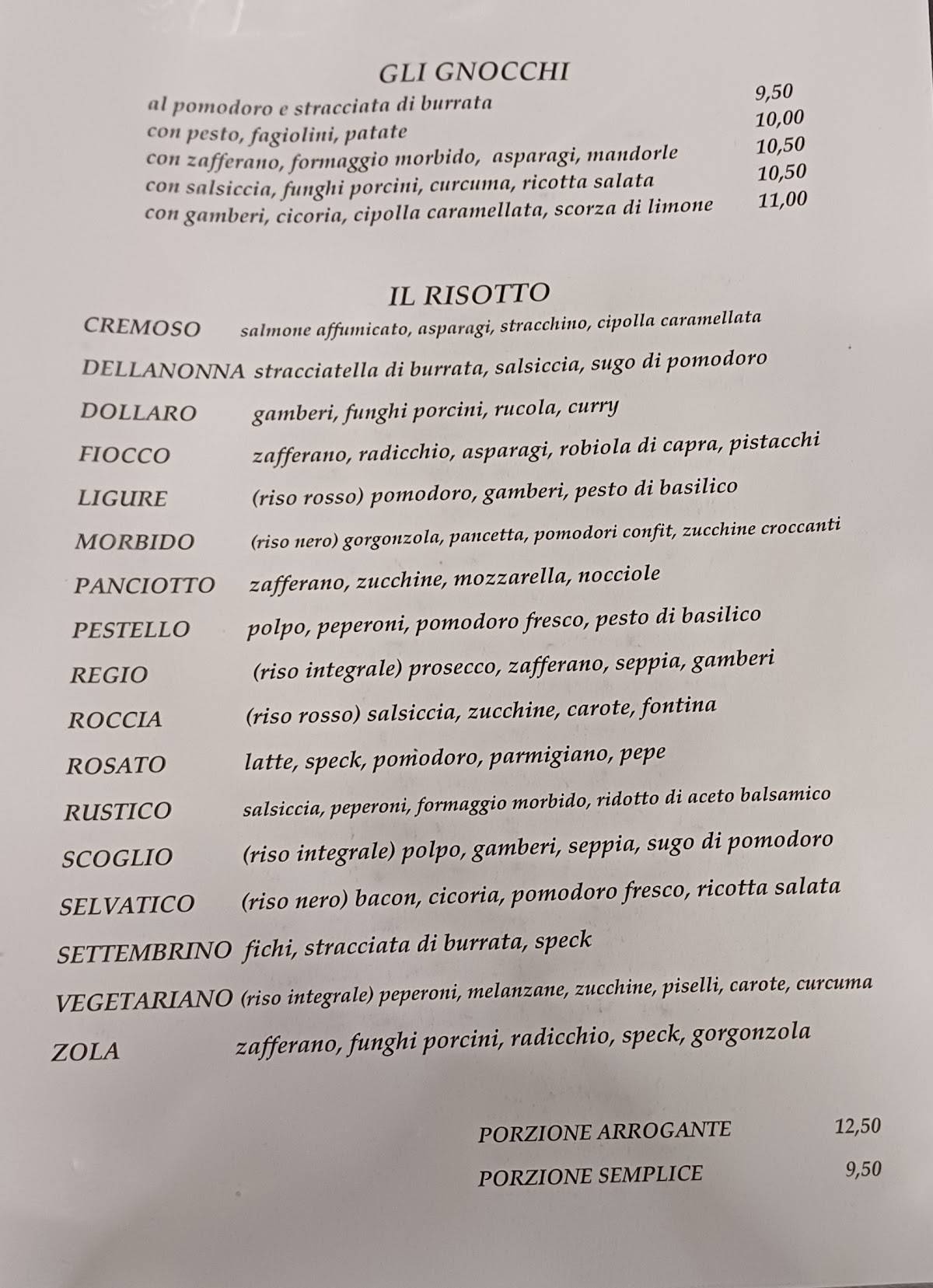 Menu di Il Vicolo 