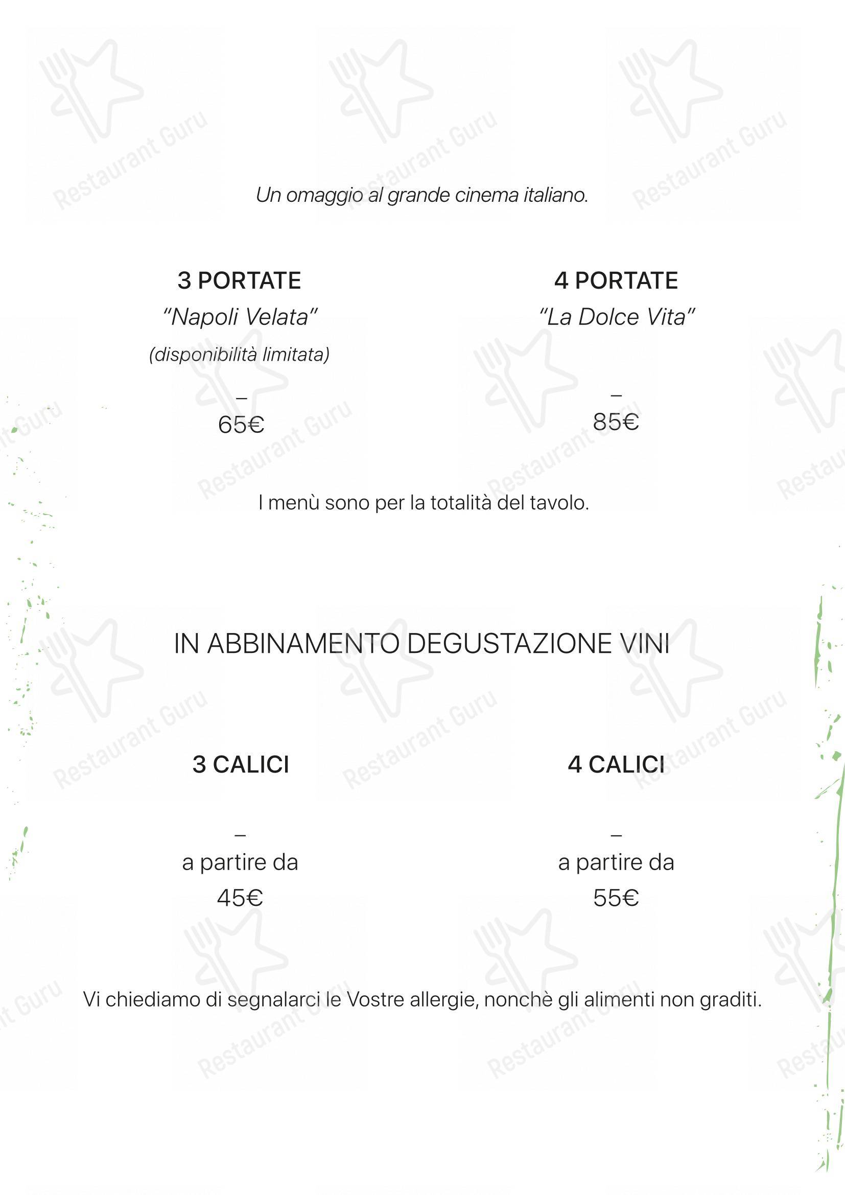 Menu di Ilario Vinciguerra Restaurant - Menu bar