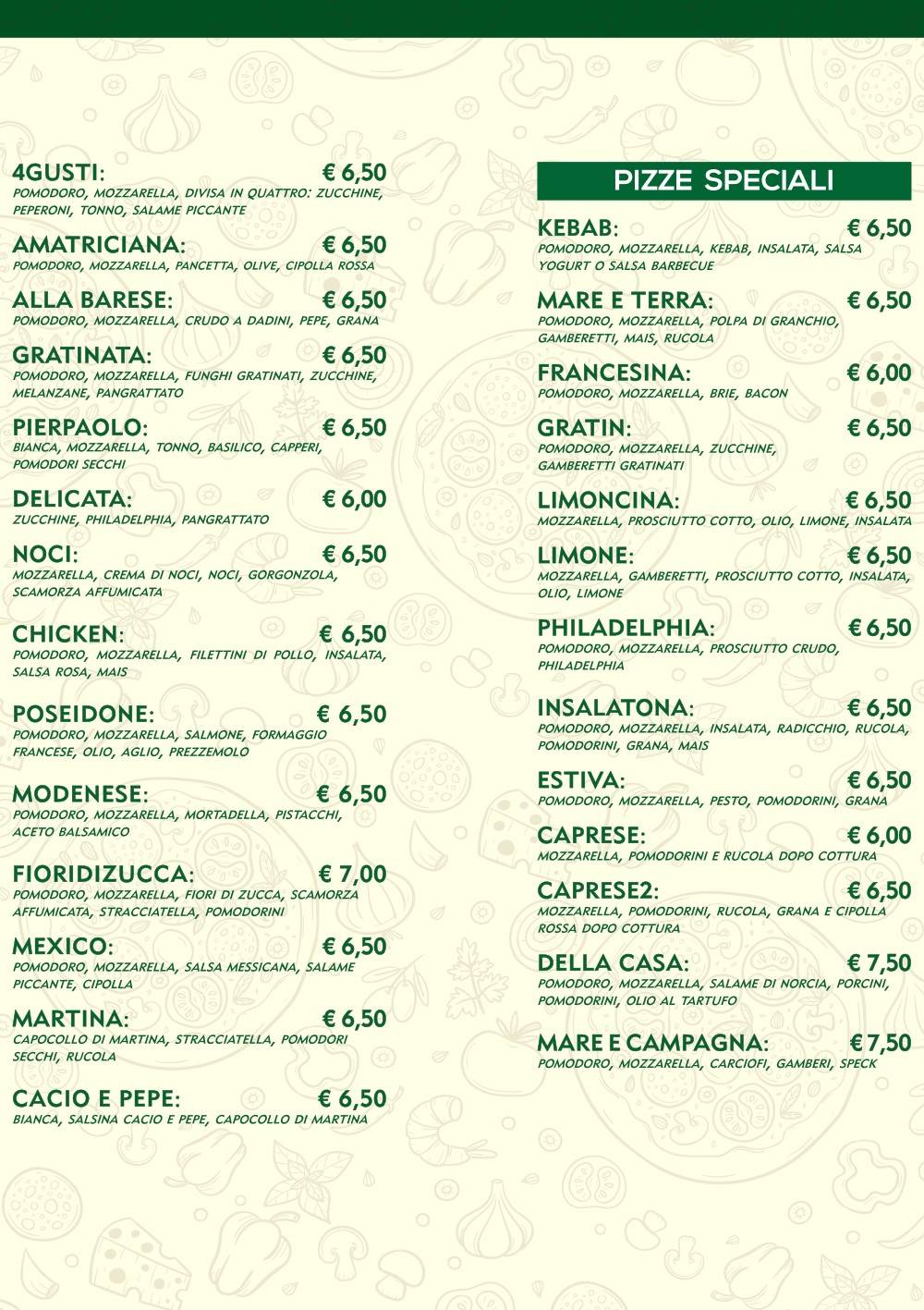 Menu di In Pineta - Rutigliano 