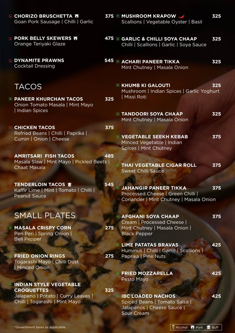 Independence Brewing Company - Kalyani Nagar menu