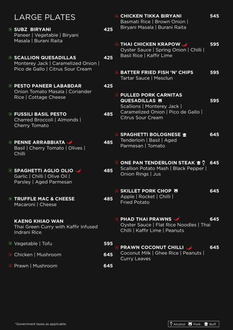 Independence Brewing Company - Kalyani Nagar menu