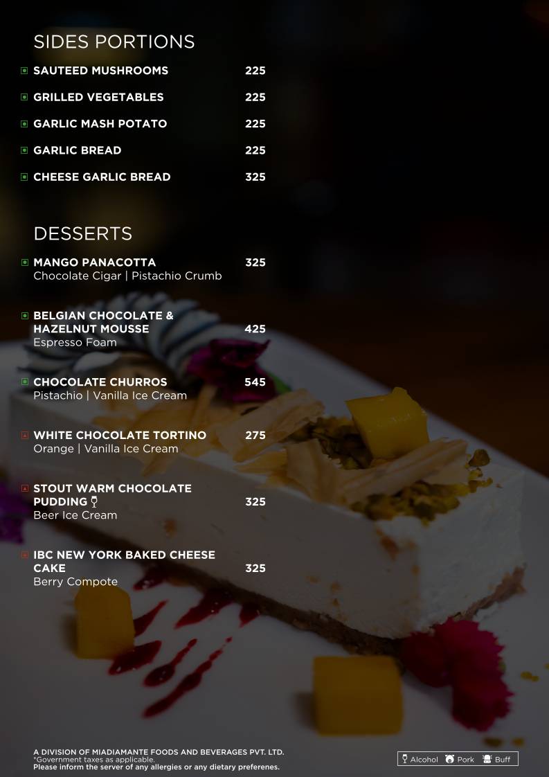 Independence Brewing Company - Kalyani Nagar menu