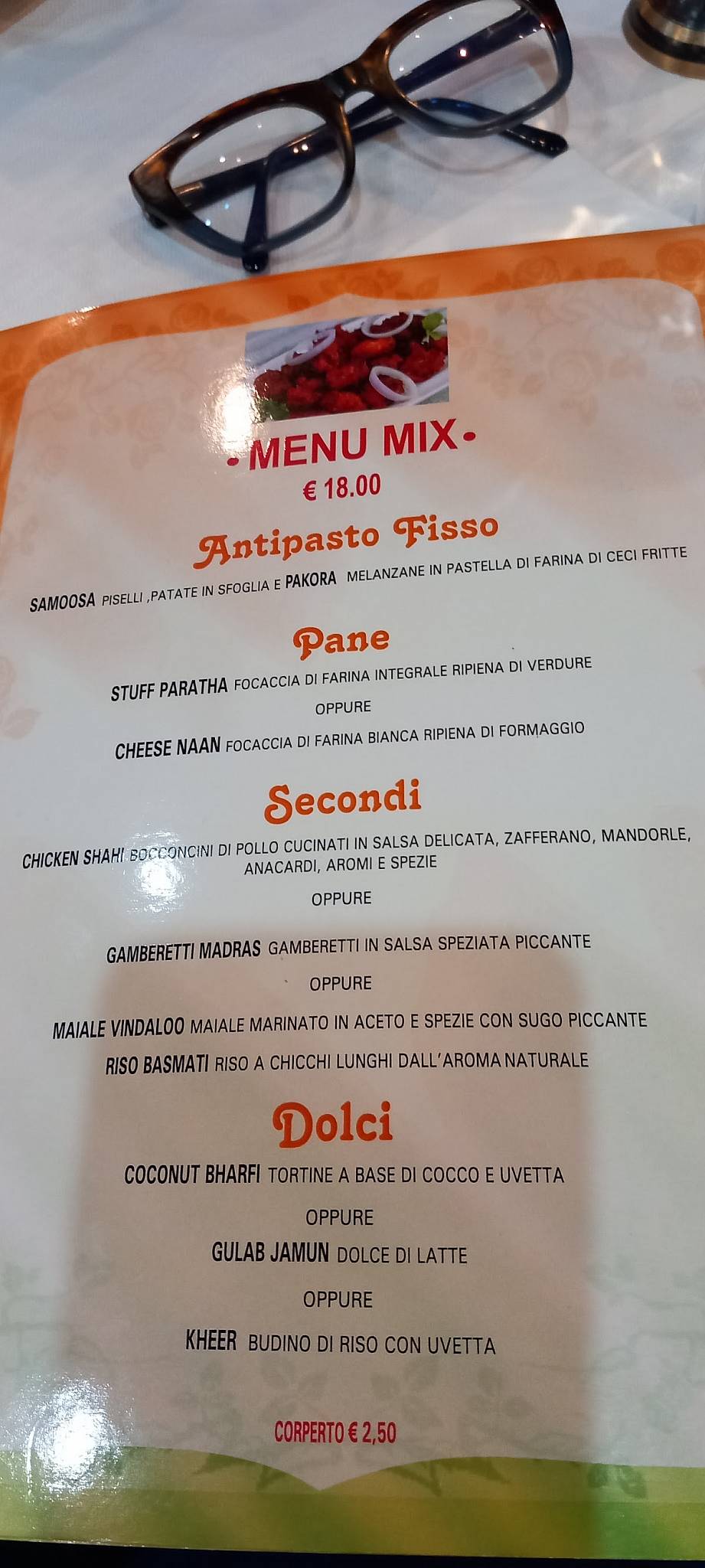 Menu di Ristorante India 