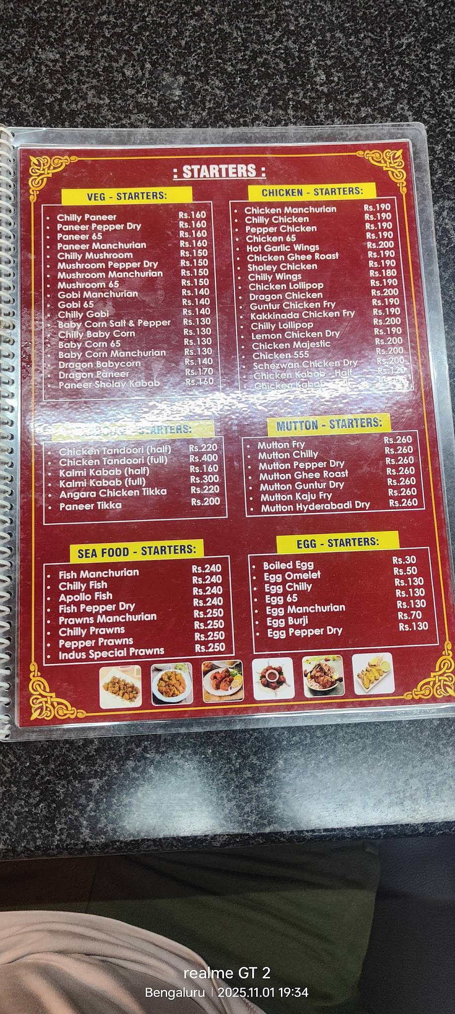 Indus Restaurant Best restaurant in btm layout menu