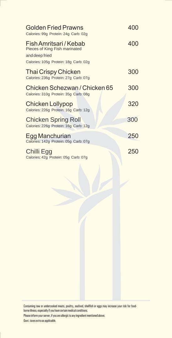 Infinit Roof Top Resto Bar menu